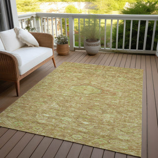 Piper Looms Chantille Medallion ACN1225 Terracotta Machine Washable Area Rug Outdoor Lifestyle Image Feature