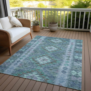 Piper Looms Chantille Global ACN1226 Blue Machine Washable Area Rug Outdoor Lifestyle Image Feature
