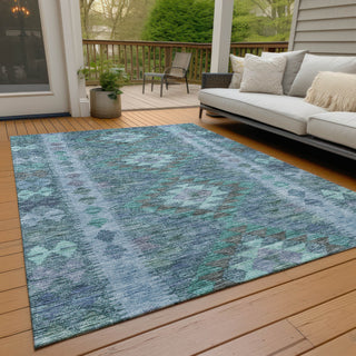 Piper Looms Chantille Global ACN1226 Blue Machine Washable Area Rug Outdoor Lifestyle Image Feature