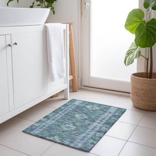 Piper Looms Chantille Global ACN1226 Blue Machine Washable Area Rug Scatter Lifestyle Image Feature