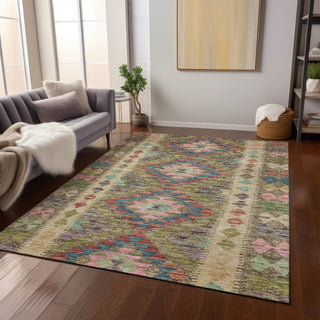 Piper Looms Chantille Global ACN1226 Green Machine Washable Area Rug Lifestyle Image Feature