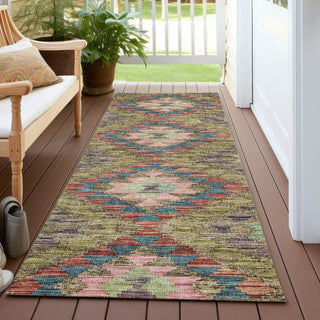 Piper Looms Chantille Global ACN1226 Green Machine Washable Area Rug Runner Outdoor Lifestyle Image Feature