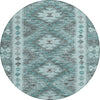 Piper Looms Chantille Global ACN1226 Teal Machine Washable Area Rug Round Main Image