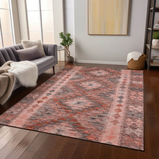 Piper Looms Chantille Global ACN1226 Terracotta Machine Washable Area Rug Lifestyle Image Feature
