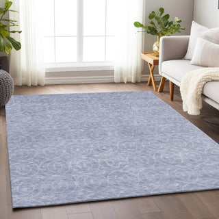 Piper Looms Chantille Geometric ACN1227 Sky Machine Washable Area Rug Lifestyle Image Feature