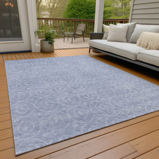 Piper Looms Chantille Geometric ACN1227 Sky Machine Washable Area Rug Outdoor Lifestyle Image Feature