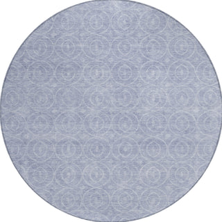 Piper Looms Chantille Geometric ACN1227 Sky Machine Washable Area Rug Round Main Image