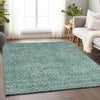 Piper Looms Chantille Geometric ACN1227 Teal Machine Washable Area Rug Lifestyle Image Feature