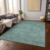 Piper Looms Chantille Geometric ACN1227 Teal Machine Washable Area Rug Lifestyle Image Feature