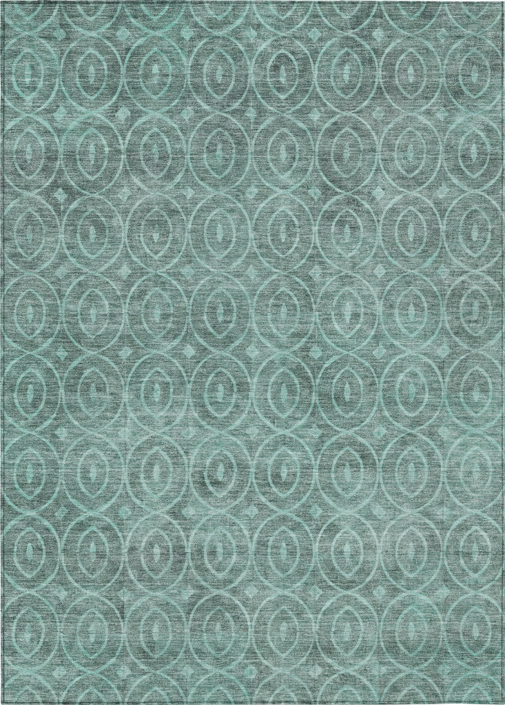 Piper Looms Chantille Geometric ACN1227 Teal Machine Washable Area Rug main image