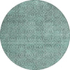 Piper Looms Chantille Geometric ACN1227 Teal Machine Washable Area Rug Round Main Image