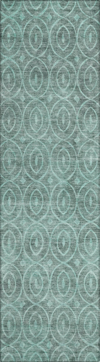Piper Looms Chantille Geometric ACN1227 Teal Machine Washable Area Rug Runner Main Image