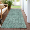 Piper Looms Chantille Geometric ACN1227 Teal Machine Washable Area Rug Runner Outdoor Lifestyle Image Feature