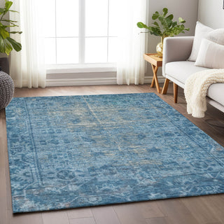 Piper Looms Chantille Global ACN1228 Blue Machine Washable Area Rug Lifestyle Image Feature