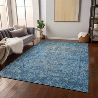 Piper Looms Chantille Global ACN1228 Blue Machine Washable Area Rug Lifestyle Image Feature