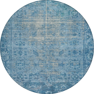 Piper Looms Chantille Global ACN1228 Blue Machine Washable Area Rug Round Main Image