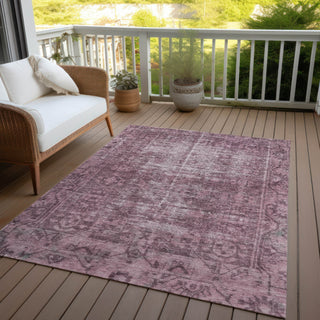 Piper Looms Chantille Global ACN1228 Merlot Machine Washable Area Rug Outdoor Lifestyle Image Feature
