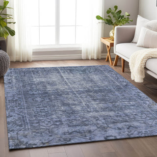 Piper Looms Chantille Global ACN1228 Navy Machine Washable Area Rug Lifestyle Image Feature