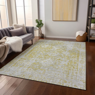 Piper Looms Chantille Global ACN1229 Gold Machine Washable Area Rug Lifestyle Image Feature