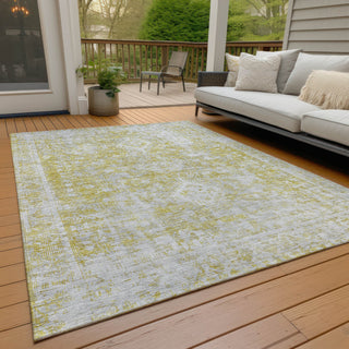 Piper Looms Chantille Global ACN1229 Gold Machine Washable Area Rug Outdoor Lifestyle Image Feature
