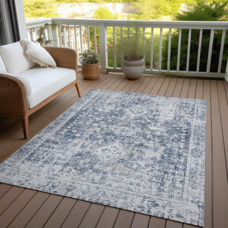 Piper Looms Chantille Global ACN1229 Navy Machine Washable Area Rug Outdoor Lifestyle Image Feature