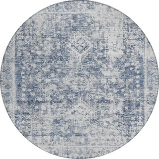 Piper Looms Chantille Global ACN1229 Navy Machine Washable Area Rug Round Main Image