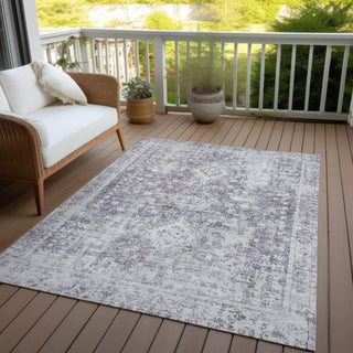 Piper Looms Chantille Global ACN1229 Plum Machine Washable Area Rug Outdoor Lifestyle Image Feature