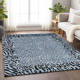 Piper Looms Chantille Animal Skin ACN1230 Blue Machine Washable Area Rug Lifestyle Image Feature