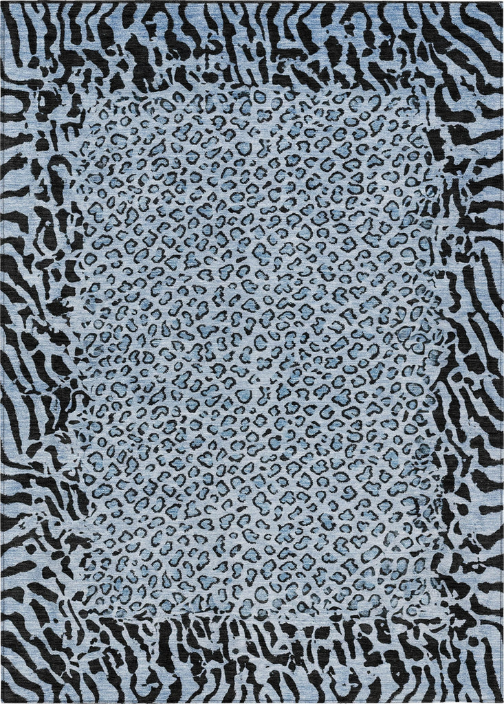 Piper Looms Chantille Animal Skin ACN1230 Blue Machine Washable Area Rug main image