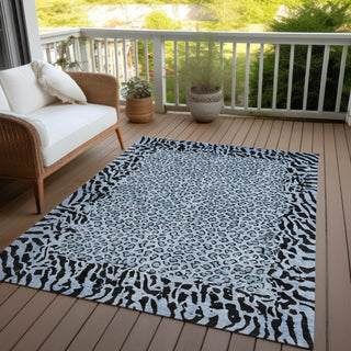 Piper Looms Chantille Animal Skin ACN1230 Blue Machine Washable Area Rug Outdoor Lifestyle Image Feature