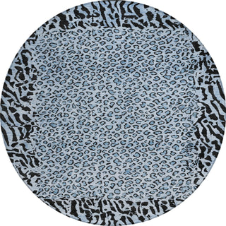 Piper Looms Chantille Animal Skin ACN1230 Blue Machine Washable Area Rug Round Main Image