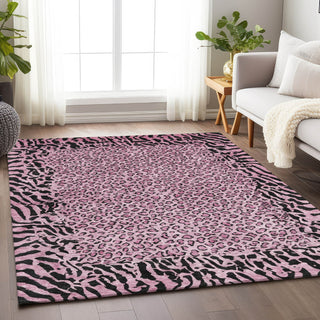 Piper Looms Chantille Animal Skin ACN1230 Pink Machine Washable Area Rug Lifestyle Image Feature