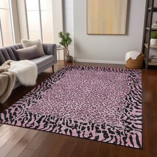 Piper Looms Chantille Animal Skin ACN1230 Pink Machine Washable Area Rug Lifestyle Image Feature