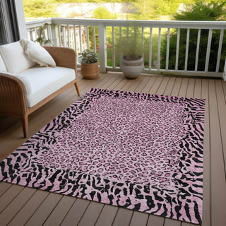 Piper Looms Chantille Animal Skin ACN1230 Pink Machine Washable Area Rug Outdoor Lifestyle Image Feature