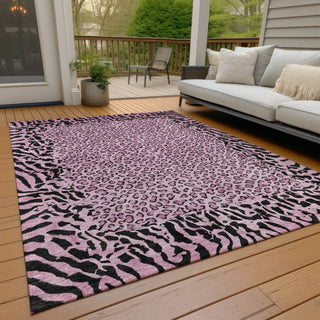Piper Looms Chantille Animal Skin ACN1230 Pink Machine Washable Area Rug Outdoor Lifestyle Image Feature