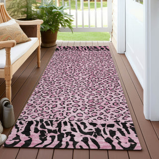 Piper Looms Chantille Animal Skin ACN1230 Pink Machine Washable Area Rug Runner Outdoor Lifestyle Image Feature