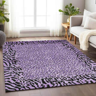 Piper Looms Chantille Animal Skin ACN1230 Purple Machine Washable Area Rug Lifestyle Image Feature