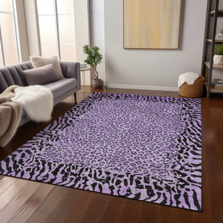 Piper Looms Chantille Animal Skin ACN1230 Purple Machine Washable Area Rug Lifestyle Image Feature