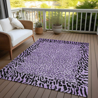 Piper Looms Chantille Animal Skin ACN1230 Purple Machine Washable Area Rug Outdoor Lifestyle Image Feature