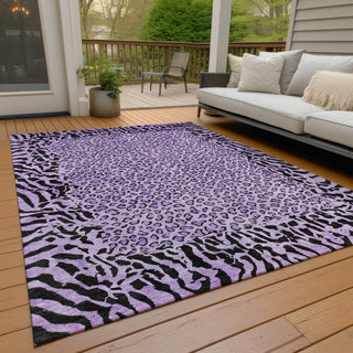 Piper Looms Chantille Animal Skin ACN1230 Purple Machine Washable Area Rug Outdoor Lifestyle Image Feature