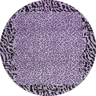 Piper Looms Chantille Animal Skin ACN1230 Purple Machine Washable Area Rug Round Main Image