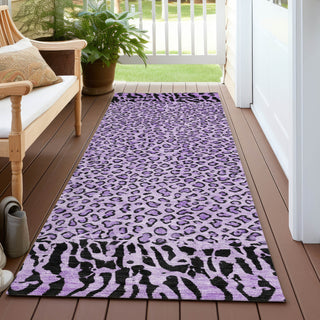 Piper Looms Chantille Animal Skin ACN1230 Purple Machine Washable Area Rug Runner Outdoor Lifestyle Image Feature