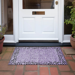 Piper Looms Chantille Animal Skin ACN1230 Purple Machine Washable Area Rug Scatter Outdoor Lifestyle Image Feature