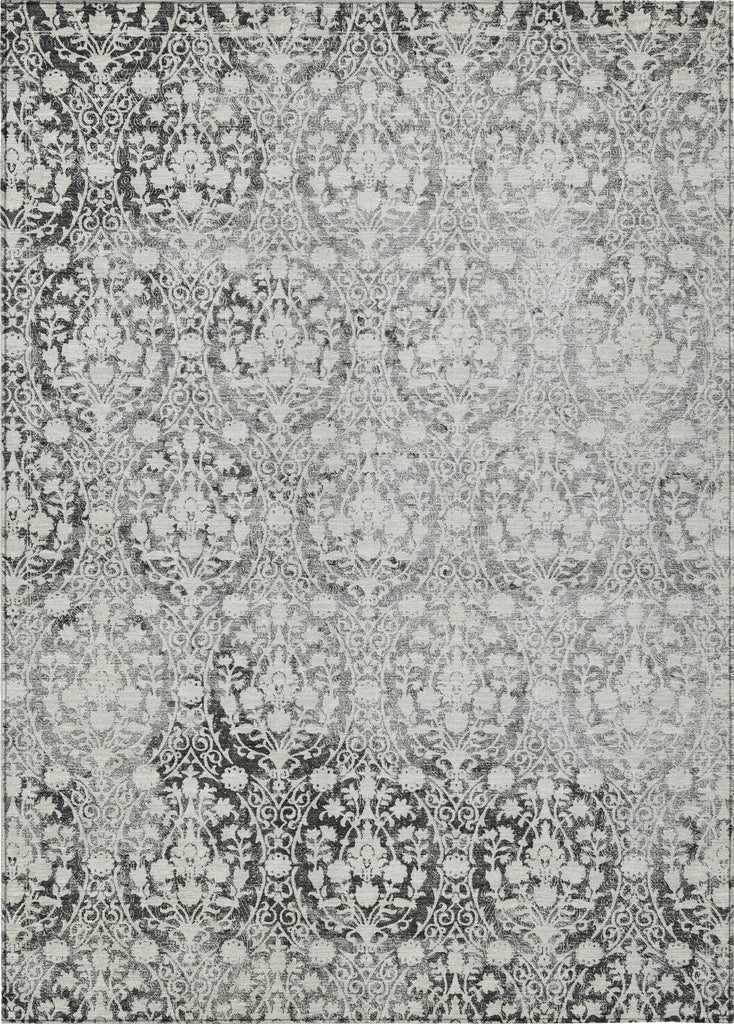 Piper Looms Chantille Damask ACN1231 Charcoal Machine Washable Area Rug main image