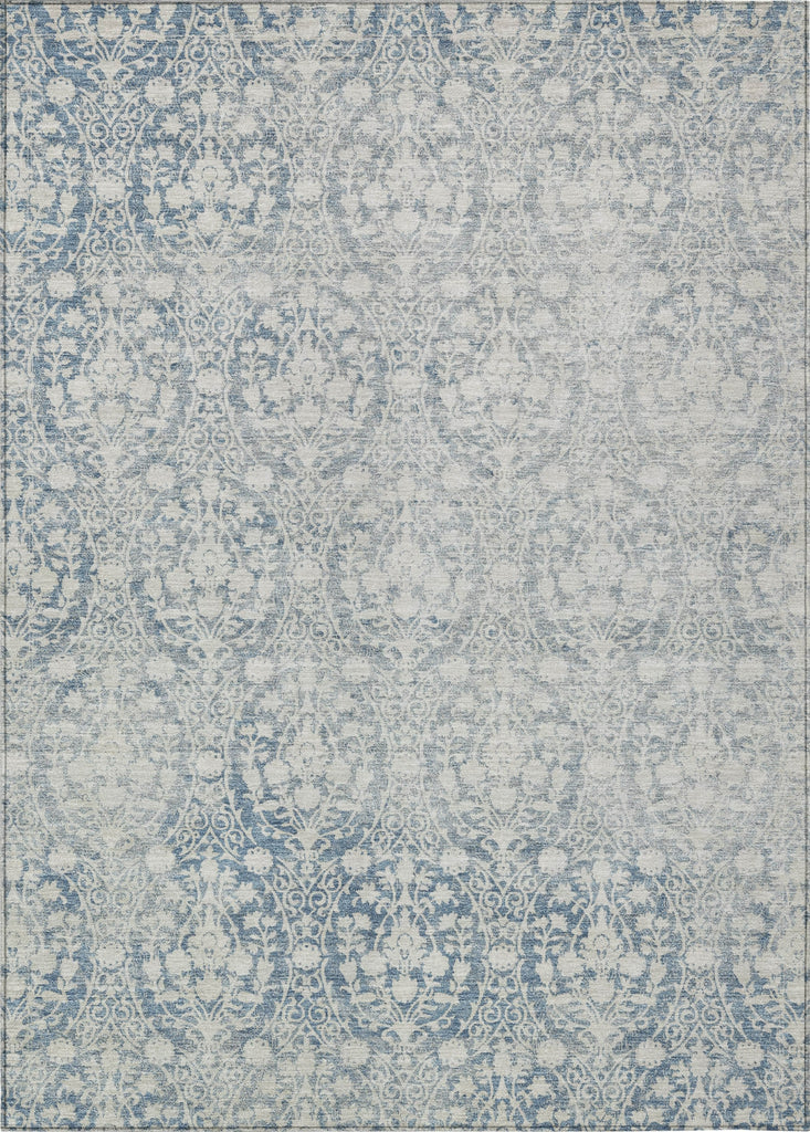 Piper Looms Chantille Damask ACN1231 Denim Machine Washable Area Rug main image