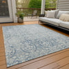 Piper Looms Chantille Damask ACN1231 Denim Machine Washable Area Rug Outdoor Lifestyle Image Feature