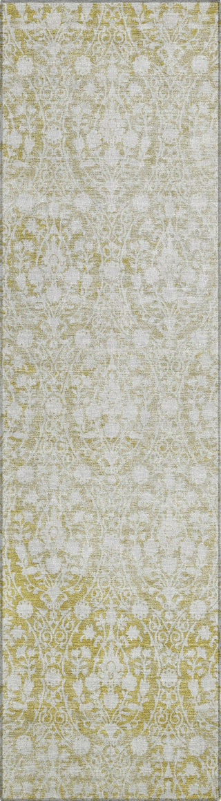 Piper Looms Chantille Damask ACN1231 Gold Machine Washable Area Rug Runner Main Image