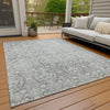 Piper Looms Chantille Damask ACN1231 Gray Machine Washable Area Rug Outdoor Lifestyle Image Feature