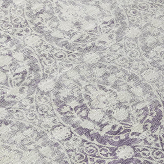 Piper Looms Chantille Damask ACN1231 Plum Machine Washable Area Rug Swatch Image