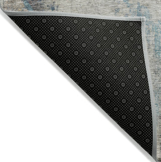 Piper Looms Chantille Abstract ACN1232 Teal Machine Washable Area Rug Backing Image